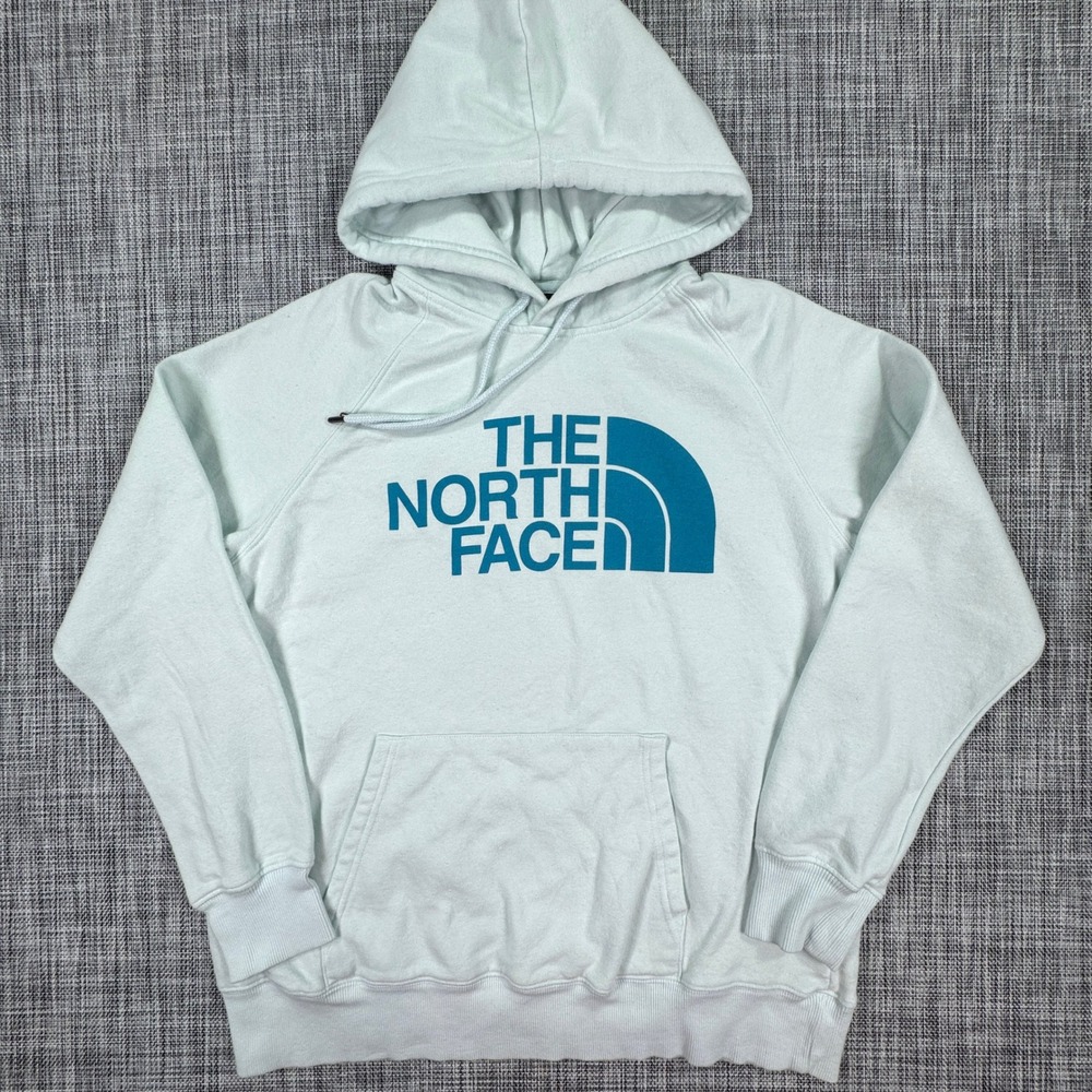The North Face Women Hoodie Pullover Half Dome Logo Light Mint Green Medium